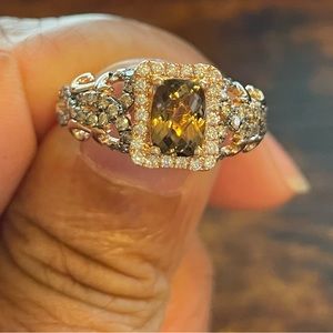 LeVian Chocolate Quartz(R) and vanilla diamonds ring